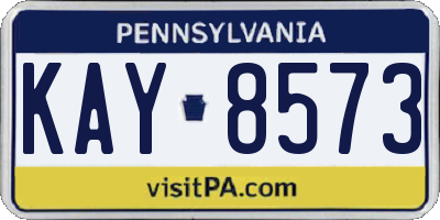 PA license plate KAY8573