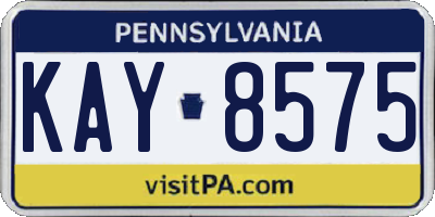 PA license plate KAY8575
