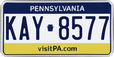 PA license plate KAY8577