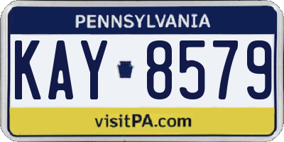 PA license plate KAY8579