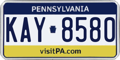 PA license plate KAY8580