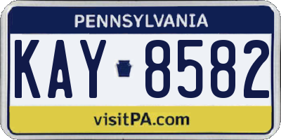PA license plate KAY8582