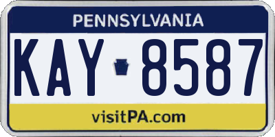 PA license plate KAY8587