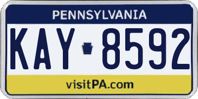 PA license plate KAY8592