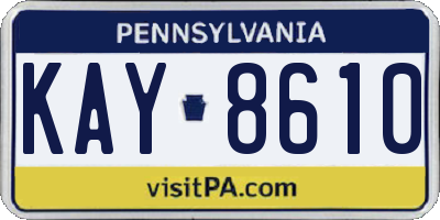 PA license plate KAY8610