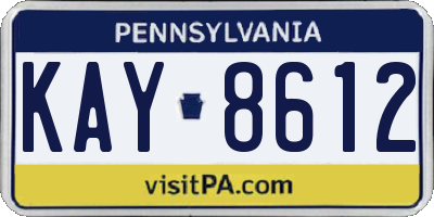PA license plate KAY8612