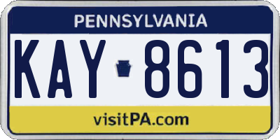 PA license plate KAY8613