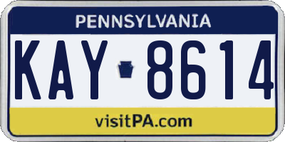 PA license plate KAY8614