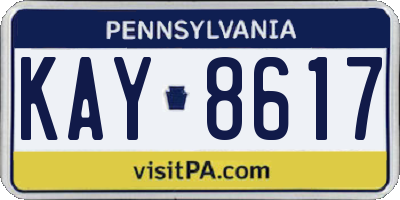 PA license plate KAY8617