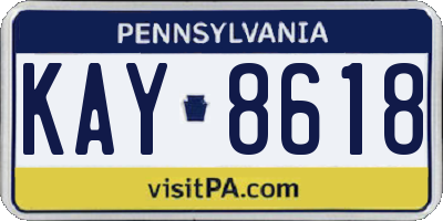 PA license plate KAY8618