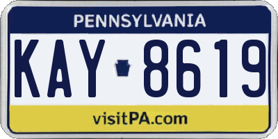 PA license plate KAY8619