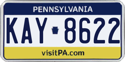 PA license plate KAY8622
