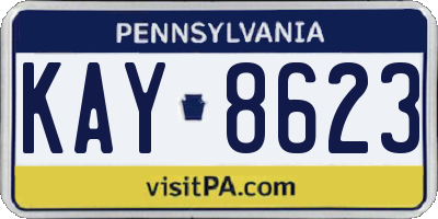 PA license plate KAY8623