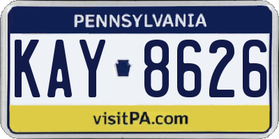 PA license plate KAY8626
