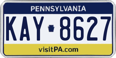 PA license plate KAY8627