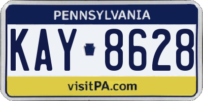 PA license plate KAY8628