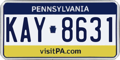 PA license plate KAY8631