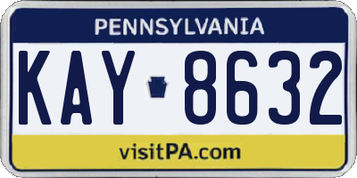 PA license plate KAY8632