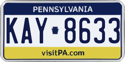 PA license plate KAY8633