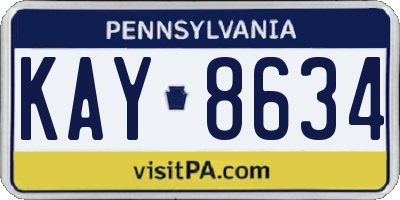 PA license plate KAY8634