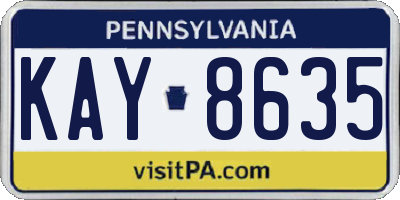 PA license plate KAY8635