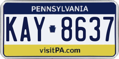 PA license plate KAY8637
