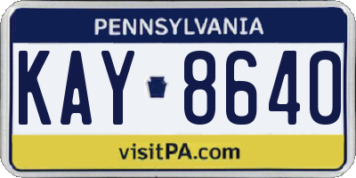 PA license plate KAY8640