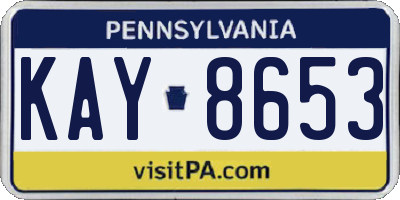 PA license plate KAY8653