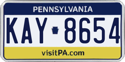 PA license plate KAY8654