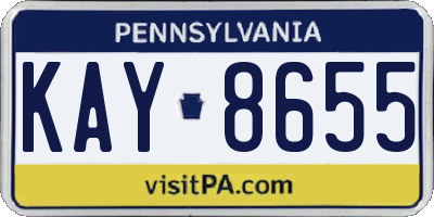 PA license plate KAY8655