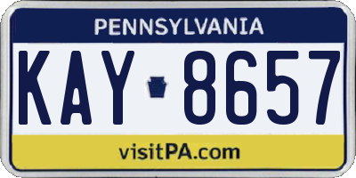 PA license plate KAY8657