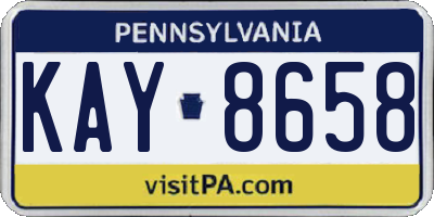 PA license plate KAY8658