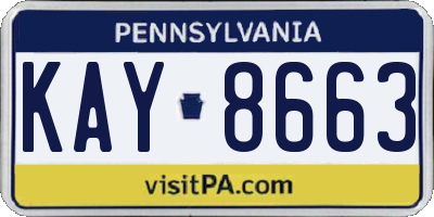 PA license plate KAY8663
