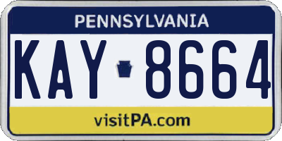 PA license plate KAY8664
