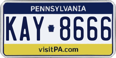 PA license plate KAY8666