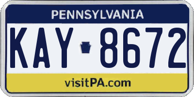 PA license plate KAY8672