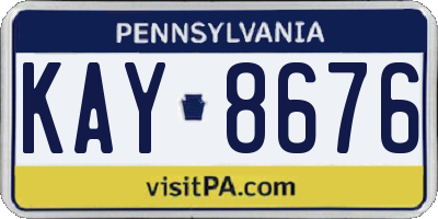 PA license plate KAY8676