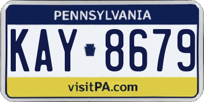 PA license plate KAY8679