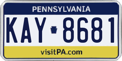 PA license plate KAY8681