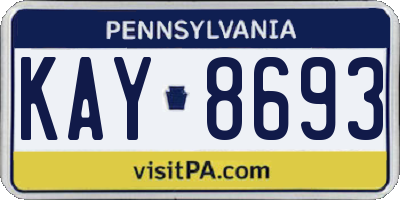 PA license plate KAY8693