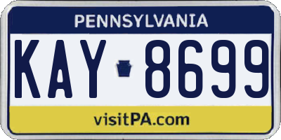 PA license plate KAY8699