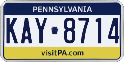 PA license plate KAY8714