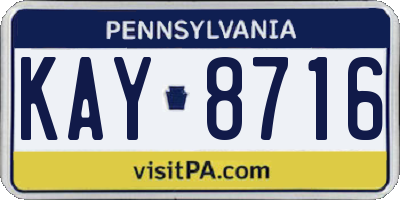PA license plate KAY8716