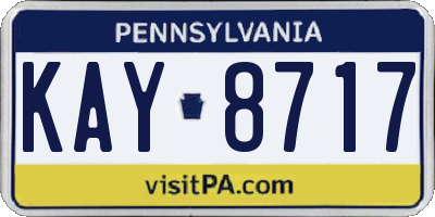 PA license plate KAY8717