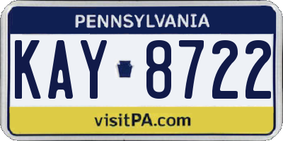 PA license plate KAY8722