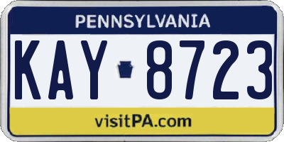PA license plate KAY8723