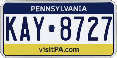 PA license plate KAY8727