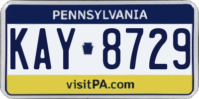 PA license plate KAY8729