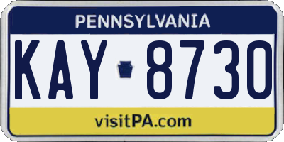 PA license plate KAY8730