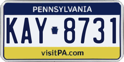 PA license plate KAY8731